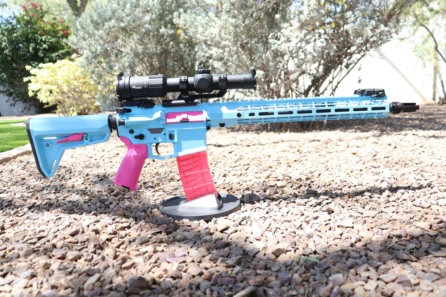 Performance Armory Weapon-Blue/Pink Neon BubbleGum & Hard Case (Assembled)