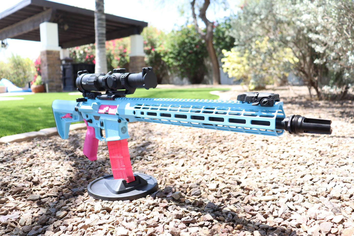 Performance Armory Weapon-Blue/Pink Neon BubbleGum & Hard Case (Assembled)