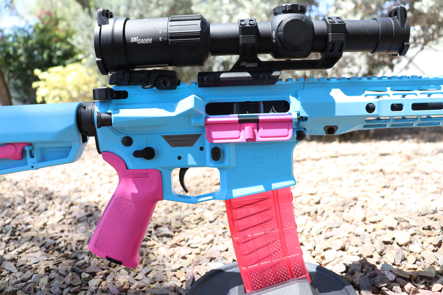Performance Armory Weapon-Blue/Pink Neon BubbleGum & Hard Case (Assembled)